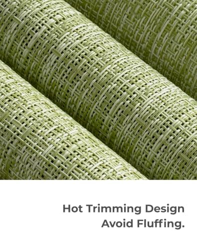 Leetaltree Bean Green Woven Placemats Set of 24 - Heat Resistant Non-Slip Place Mats for Dining Table, Washable Durable PVC Table Mats(Bean Green, 24) - Image 7