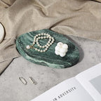 Koville Green Marble Cloud Shape Vanity Tray, Serving Stone Key Tray for Home Decor, 10" x 7" Luxurious Natural Marble Storage Trays for Bathroom, Stone Plate Holder for Perfume, Candle and Jewelry - Image 7