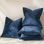 a moment Throw Pillow Covers 22X22 Inch 4 Packs,Soft Velvet Decorative Pillow Cases with 3D Ice Flower,Texture Modern Accent Cushion Covers for Sofa Couch Home Decor Navy Blue - Image 5