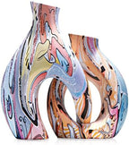 Ceramic Flower Vases Set of 2, Centerpieces for Tables by TZIZO by TZIZO