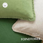 Foindtower Decorative Linen Fringe Throw Pillow Covers 24×24 Lime Green - Image 4
