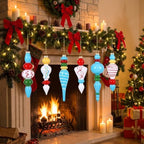 Soaoo 6 Pcs 6.3 in Multicolor Mercury Glass Finial Christmas Ornaments - Image 6