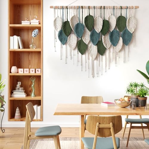 Macrame Wall Hanging Large Boho Home Decor Modern Bohemian Leaves Tapestry - Image 5