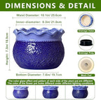 Ceramic Pots for Plants 10 Inch, Ceramic Flower Pots Indoor, Blue - Image 2