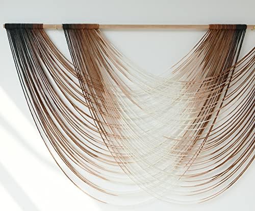 Macrame Wall Hanging Brown Dip Dyed Boho Fiber Art Decor 57"W*35"L - Image 6