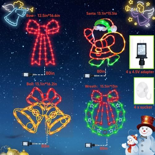 TRWYMZ Christmas Decorations - 16" Christmas Window Silhouette Lights - Image 3