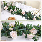 10 Pcs 5.6 ft Artificial Rose Eucalyptus Garlands - Image 4