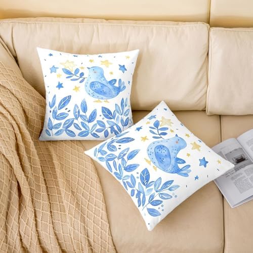 Erosebridal Hanukkah Decorations Decorative Pillow Covers, Chanukah Festival Throw Pillow Covers 24X24 Set of 2, Blue Christmas Cushion Cases for Couch Bed Sofa Home Decor - Image 2