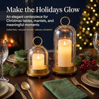 Fohil Hurricane Glass Candle Holders, Set of 2 Metal Candle Holder with Handmade Sturdy Glass Dome, 5" & 4" Wide Candle Lantern for Pillar Candles, Plants, Table Centerpiece, Home Decor - Image 6
