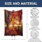 Red Maple Forest Flannel Blanket, 80X60in - Image 7