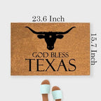 Funny The Entrance Way Outside Personalized Rug with Heavy-Duty Non Slip Outdoor Coconut Coir Doormat Pets Lover Gift 23.6 x 15.7 inch (Bless Texas) - Image 2