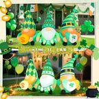 St Patricks Day Inflatables Outdoor Decorations, 6.4 FT Long St. Patrick's Gnomes Inflatable Decoration with LED Lights, Lucky Leprechaun Green Irish Blow Up Decor for Holiday Lawn Yard Garden Indoor - Image 6