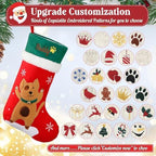 Personalized Christmas Stockings with Embroidered Name & Monogram,Custom Xmas Character Stocking with White Plush Cuff,18” Large Santa,Snowman,Reindeer,Dog,Cat Fireplace Stockings(4 Pack) - Image 5
