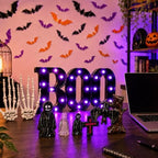 82Pcs Halloween Decorations Set, LED BOO Light, 3D Bats, Skeleton Hands - Image 4