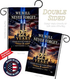 25 Year 9/11 We Will Never Forget Flag Stand Kit Wall Decor Home Tapestry Poster Patriot Day Decor Memorial Gifts Memorabilia Home Decorations September 11 Garden Remembrance Tribute - Image 3