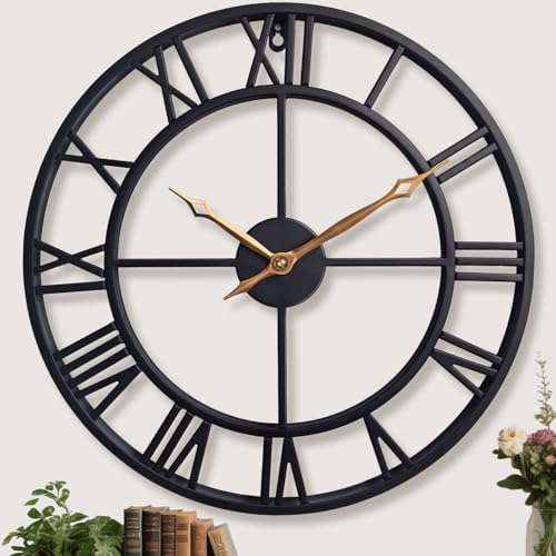 18.5 Inch Roman Numerals Large Wall Clocks for Living Room Decor by Unknown