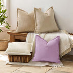 decorUhome Fall Corduroy Lilac Throw Pillow Covers 26x26 Set of 2 - Image 7
