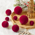 Velvet Christmas Ornaments Set 38Pcs Flocked Shatterproof Christmas Ornaments for Christmas Tree Decorations Xmas Decorative Hanging Christmas Ball Ornaments for Holiday Home Decor - Image 5