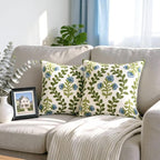 Alysheer Embroidered Decorative Throw Pillow Cover 20"x 20" Set of 2, Blue - Image 7