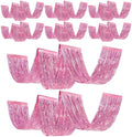Breling 8 Pcs Iridescent Pink Ceiling Fringe Curtains, Foil Drapes, 15 ft by Breling