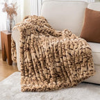 Battilo Faux Fur Throw Blanket for Couch, 50"x60", Double Side by BATTILOHOME