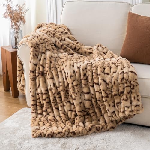 Battilo Faux Fur Throw Blanket for Couch, 50"x60", Double Side by BATTILOHOME