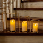 HPC Decor 3PCS Gold Metal Lanterns Decorative- 7in 9in 11in Candle Lantern Holders for Home Decor- Modern Farmhouse Lantern Decor for Wedding Table Centerpieces,Living Room,Dining Room,Party,Holiday. - Image 5