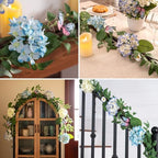 Valery Madelyn 9FT Hydrangeas Spring Summer Flower Garland for Mantle Decor - Image 3
