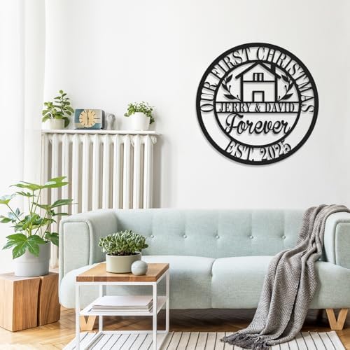 Personalized Home Sweet Home Metal Sign,Custom Name Housewarming Gift for Couples,New Home Wall Decor for Living Room & Porch,Outdoor Entryway Sign (Style 4) - Image 4