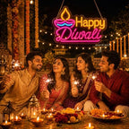Happy Diwali Neon Sign, USB LED Diya Light, Diwali Decorations for Home - Image 5