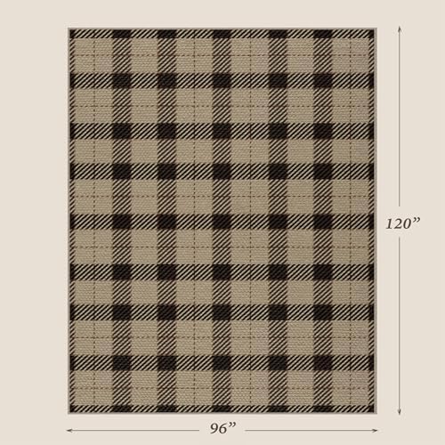 JTJ Easy Jute 8x10 Outdoor Rug, Washable Plaid Area Rug - Image 2