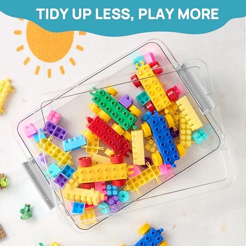 Vtopmart 4 Pack 6 Qt Plastic Storage Bins with Lids, Sensory Bins, Grey - Image 6
