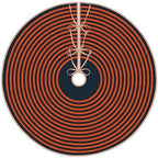 Christmas Tree Skirt 48 Inch, Navy Blue and Orange Striped Holiday - Image 2