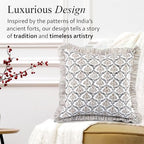 CPC Sandstone Regal Hand Block Print 100% Cotton Ruffle Throw Pillow Cover 18x18 inch with Hidden Zipper Decorative for Couch, Bed, Sofa, Farmhouse, Cottagecore Decor Gift Christmas Fall Thanksgiving - Image 7