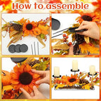 Yaomiao Thanksgiving Fall Table Centerpiece Candle Holders Metal Rustic - Image 4