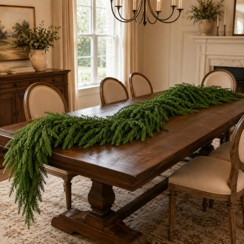 Norfolk Pine Garland, 4 Pack 6 FT Christmas Greenery - Image 4