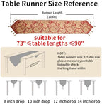 Luxury Vintage Table Runners 108 inches Long Embroidery Jacquard Fabric with Multi-Tassels Table Runners for Dining Room Dresser Wedding Christmas Thanksgiving Party Decorations (Red, 12X108inch) - Image 2