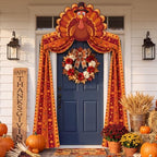 Breling Thanksgiving Porch Decor Pumpkin Turkey Bunting and Turkey Banner - Image 5