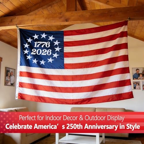 American Flags for Outside 5x8FT Heavy Duty, 250th Anniversary American Flag USA Flag 1776-2026, Best 250 Year American Flag 250 Years of Independence, 1776-2026 Flag United States Flag - Image 5