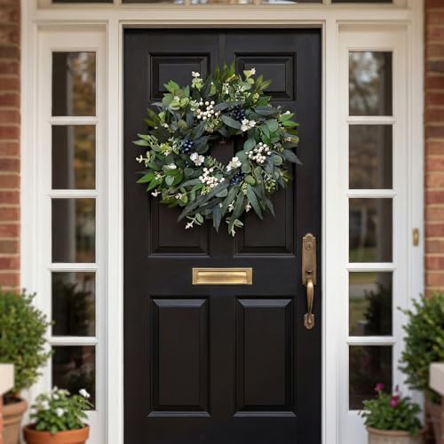 24'' Eucalyptus Wreaths for Front Door,Spring Summer Fall Winter Wreaths,Large Outdoor Greenery Wreaths for Porch,Wall,Holiday,Home Decor-Spring, Summer, Fall, Winter All Seasons - Image 4