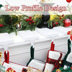 4-Pack Christmas Stocking Holders for Mantel, Weighted Metal Hooks, White - Image 4