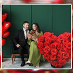 Bucherry 3.8 ft Red Roses Heart Cardboard Cutout Stand-up Life Size Large Heart Decoration Backdrop Photo Prop Stand up for Anniversary Wedding Party Engagement Valentine's Day Decoration - Image 5