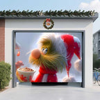Christmas Garage Door Banner – Festive Holiday Party Backdrop Decoration for Home & Outdoor, Elf & Snow Scene Design for Garage, Porch, Living Room, or Bedroom,8 x 7ft/2.4 x 2.1m - Image 4