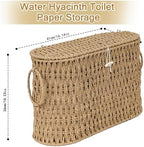 efluky Toilet Paper Storage Basket, Paper Rope Slim Toilet Paper Holder with Lid- Holds Up to 9 Mega Rolls, Home Bathroom Decor Organizer - Image 3