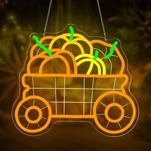 Thanksgiving Harvest Pumpkin Wagon Neon Sign for wall decor Fall LED Light - Image 7