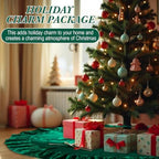 48 Inches Velvet Christmas Tree Skirt Decorations Green Luxury Xmas Fur Plush Skirts for Merry Christmas Party Rustic Vintage Holiday Home Winter - Image 6
