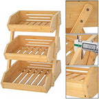 Merysen 3-Tier Bamboo Fruit Basket for Kitchen Countertop, Self-assembly - Image 4