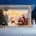 Christmas Garage Door Banner Cover – Santa Claus Sleigh & Reindeer Outdoor Holiday Mural, Large Waterproof Reusable Xmas Garage Decoration Backdrop for Party Décor, 8 x 7ft/2.4 x 2.1m - Image 6