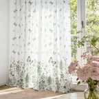 youleyar Floral Printed Curtains 72 Inches Long, 2 Panels Farmhouse Vintage Country Boho Design Curtain for Living Room, Floral and Butterfly Drapes for Bedroom, 52" W x 72" L - Image 7