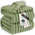 Bedsure Soft Full Size Fleece Blankets for Bed Reseda Green 84"x90" by BEDSURE